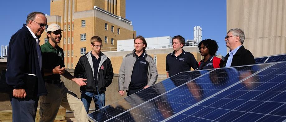 solar panels on roof