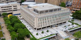 aerial of Hillman Library