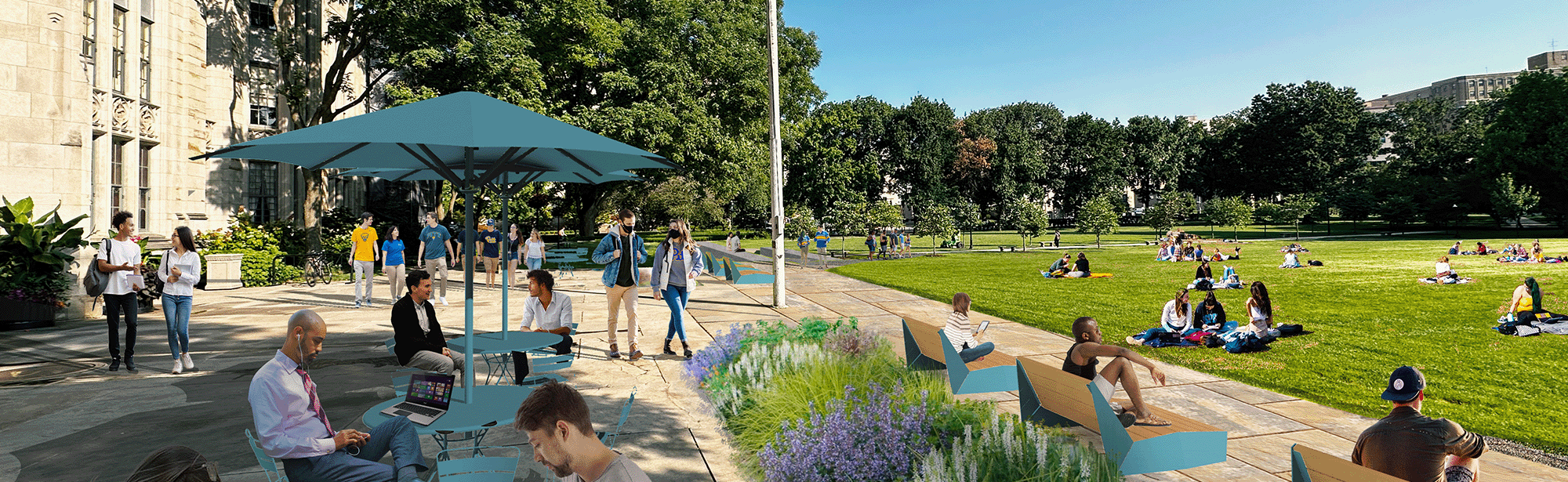 Rendering of potential changes to the East Terrace and Lawn